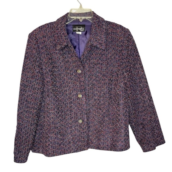 Requirements Woman 16W Multicolor Tweed Blazer Jacket, USA Made - Picture 1 of 7